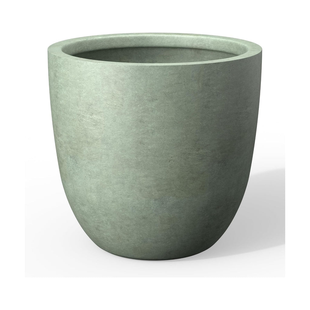 Kante Large Round Bowl Mint Green Concrete Planter 18" Dia, Outdoor