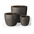Kante Set of 3 Vintage BRN Concrete Bowl Planters 18" 14" 10" Dia
