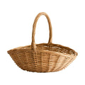 Natural Woven Willow Picnic Basket with Handle - Handcrafted Wicker Storage Basket for Picnic, Shopping, Home