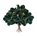 Sggvecsy 10Pcs Christmas Glitter Flowers Velvet Magnolia Flower Christmas Tree Ornaments Artificial Poinsettia Floral Picks for Xmas Wedding DIY Crafts Wreath Party Floral Decorations(Green)