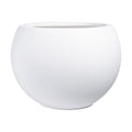 10" H x 14" Dia White Fiberstone Planter Pot with Drainage Hole, Large Round Indoor Outdoor Flower Pot for Plants