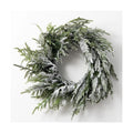 Wavwaww 19.7 Inch Norfolk Pine Snow Christmas Wreath