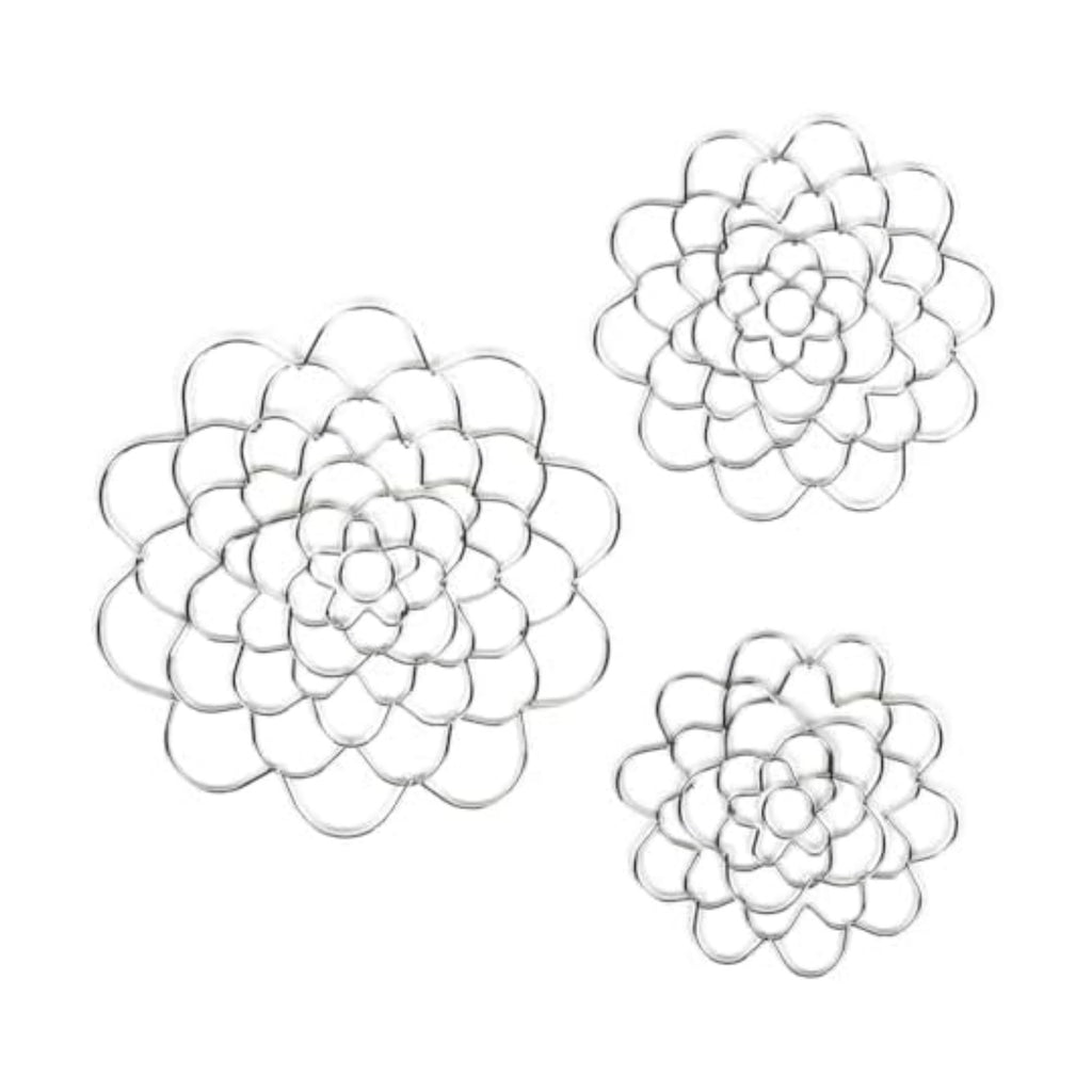 Stainless Steel Floral Grid Organizer, 2025 New Flower Arrangement Holder, Floral Grid Reuseable Flower Frog Wire Arranger Twist for Vase Floral Stems Bouquets Plant Fixation Sliver (Sliver-3pcMix)