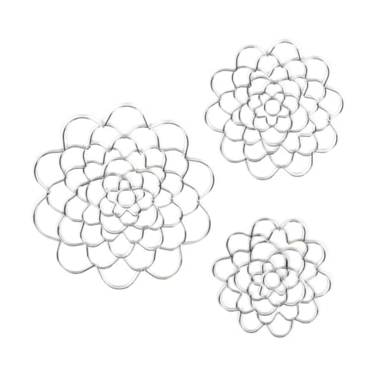 Stainless Steel Floral Grid Organizer, 2025 New Flower Arrangement Holder, Floral Grid Reuseable Flower Frog Wire Arranger Twist for Vase Floral Stems Bouquets Plant Fixation Sliver (Sliver-3pcMix)