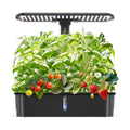 Hydroponics Growing System Kits,Smart Indoor Herb Garden with 24W LED Grow Light Planting Height Adjustablewith,12 Pods