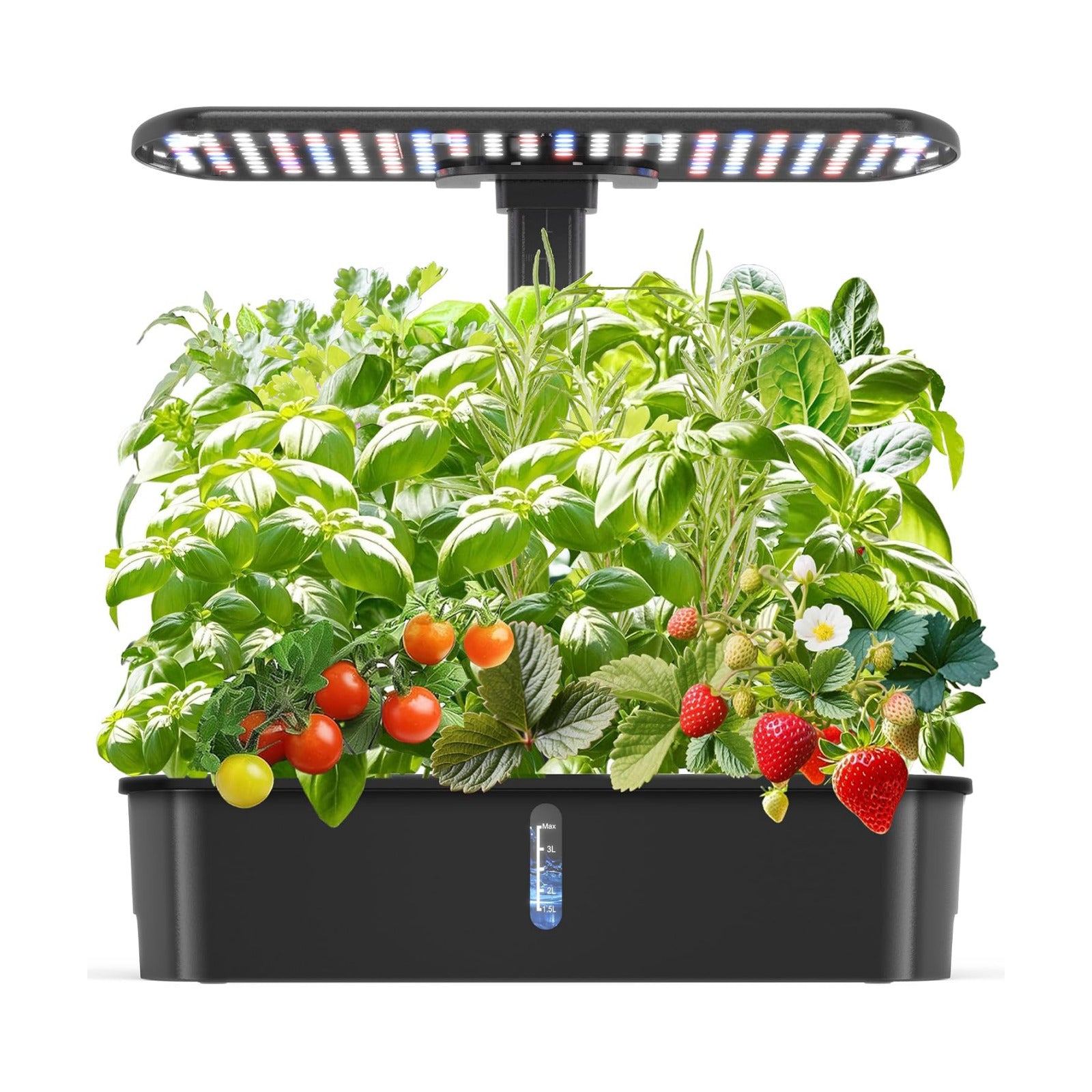 Hydroponics Growing System Kits,Smart Indoor Herb Garden with 24W LED Grow Light Planting Height Adjustablewith,12 Pods