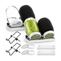 LemonRoad 18 Pcs Seed Sprouting Kit with 1000 ml Mason Jars and Blackout Sleeve, Separate Bracket 316 Stainless Steel