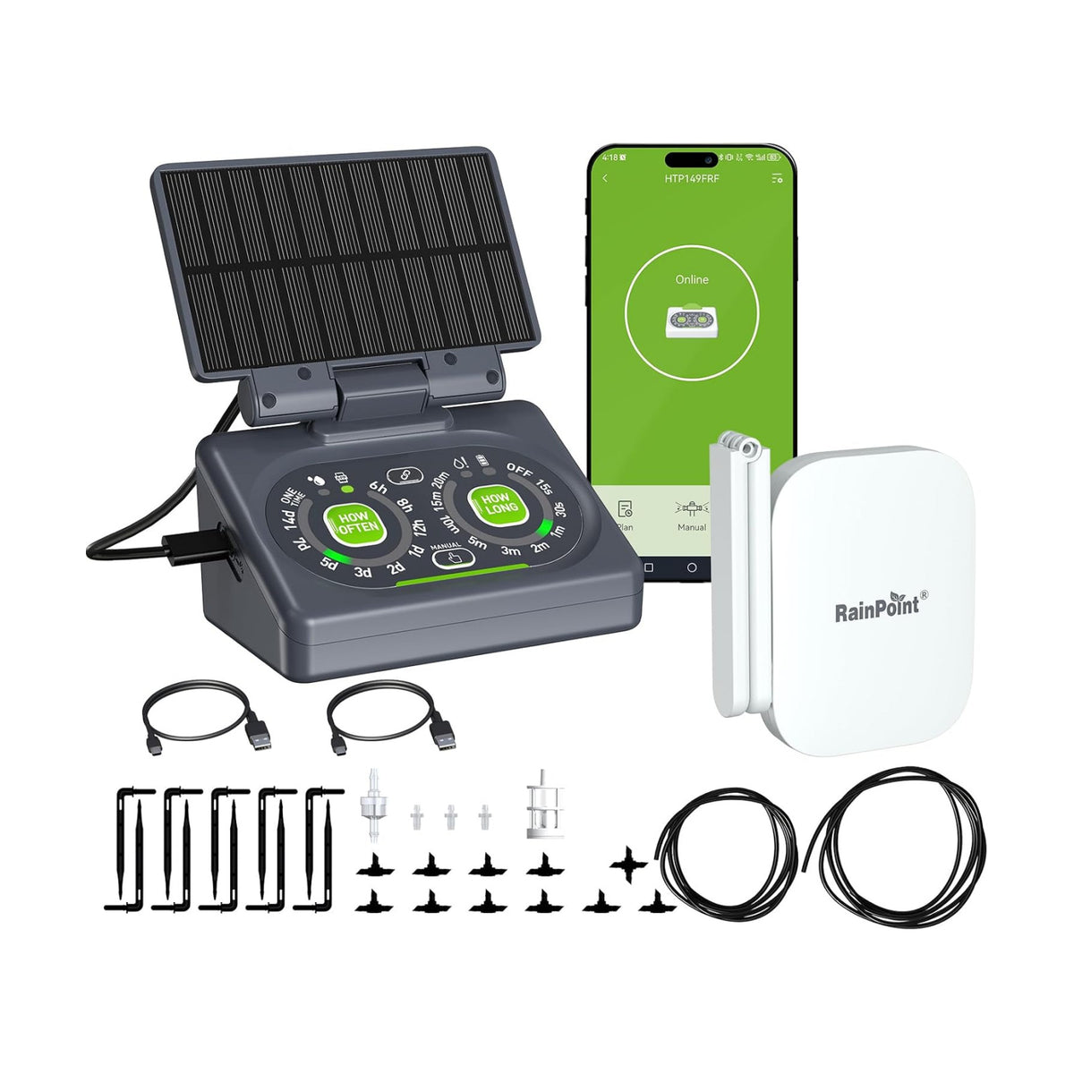 RAINPOINT WiFi Smart Programmable Solar Drip Irrigation System for Indoor Houseplant Water Up to 15 Pots, Compact