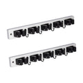 2 Pack Broom Holder Wall Mount With 5 Slots & 4 Hooks，Rustic Wood Broom & Mop Hanger，Wall Mounted Garden & Garage Tool