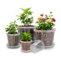 10/8/6/4 Inch Clear Nursery Pots with Drainage Holes and Saucers, 12 Pack Large Clear Pots for Plants Variety Pack