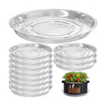 12 Packs 18 Inches Large Clear Plant Saucers for Indoor Outdoor Use Heavy Duty Plastic Plant Trays for Planter Bulk