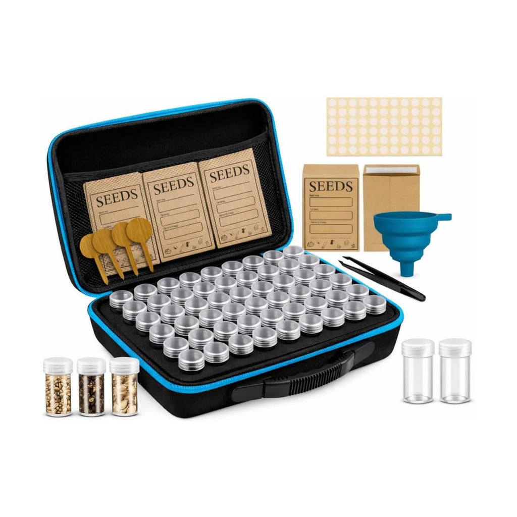 Seed Storage Organizer Kit with 120 Seed Containers, Seed Organizer & Seed Saving Box for Seed Collection &