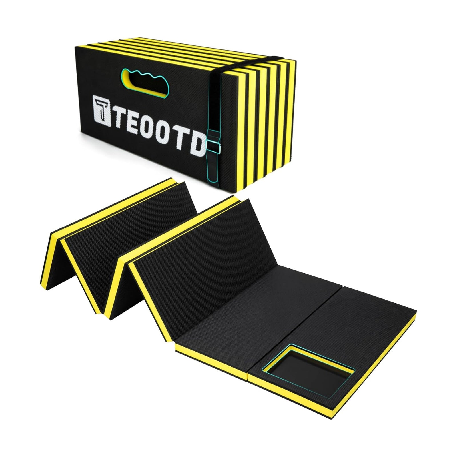 1.2" Extra Thick Foldable Mechanic Mat, Kneeling Pad with Magnetlc Tool Compartment, Waterproof Comfortable EVA Mat