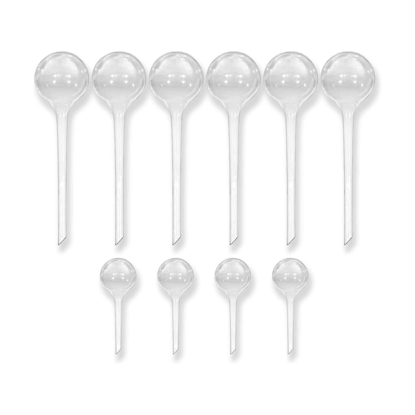 Little Green Leaf Automatic Plant Watering Globes, Self Watering Planter Inserts (Set of 10) | Clear Plastic Bulbs | 6