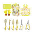 Yellow Garden Tools Set 10 Pieces, Gardening Gifts for Women | Aluminum Alloy Steel Hand Tool Kit w/Non-Slip Ergonomic