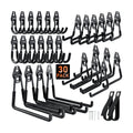 Housolution Steel Garage Hooks - 30Pack Anti-Slip Coating, Black | Wall Mount Hooks for Bikes, Garden Tools, Ladders