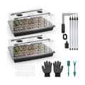Mulctun 120-Cell Seed Starter Tray with Grow Light, Seedling Starter Trays with 4.08" Humidity Dome, Self-Watering