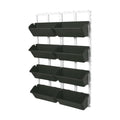 Vertical Wall Planter 8 Pockets Indoor Outdoor, Army Green Garden Planter with Detachable Hooks & 4 Plugs, Heavy Duty