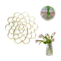 Stainless Steel Floral Grid Organizer, Flower Arrangement Holder, Floral Grid Reuseable Flower Frog Wire Arranger Twist for Vase Floral Stems Bouquets Plant Fixation Sliver (Gold-5in)