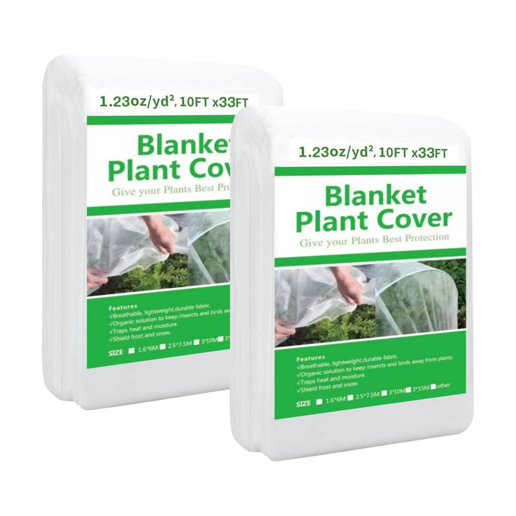 2 Pack Plant Covers Freeze Protection 10ft x 33ft Frost Cloth Plant Cover | Blanket for Outdoor Plants Winter or