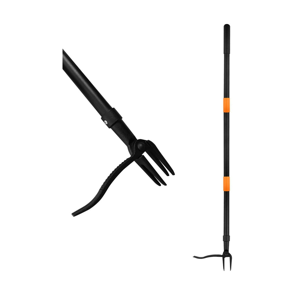 Weed Puller Tool, 4-Claw Stand Up Gardening Hand Weeding Tool with Adjustable 47.8" Stainless Steel Handle & 1035 Steel