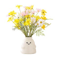 Cute Ghost Vase Ceramic Ghost Bucket Vase, H 5.9" Halloween Vases Ceramic Ghosts Decor for Home Table Desk Bedroom Halloween Decorations, Ceramic Vases for Flowers (B-Bright Surface)