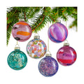 6pcs Glass Christmas Ball Ornament 2.4In Glittering Christmas Tree Ornament