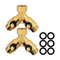 Heavy-Duty Brass 2-Way High-Flow Garden Hose Splitter, Outdoor Faucet Y-Valve Diverter Connector with Butterfly Handle