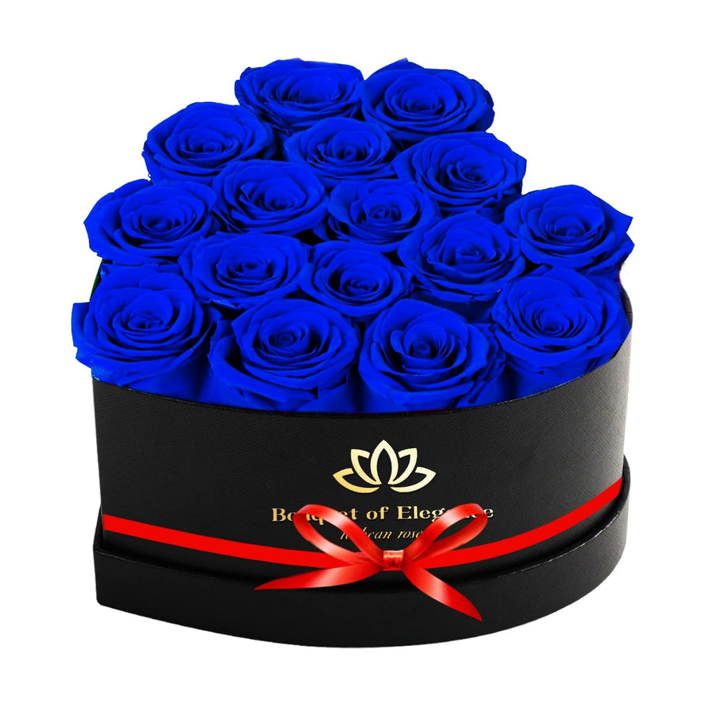 16 Blue Forever Preserved Roses in a Box,Mothers Day Flowers,Preserved Flowers for Delivery,Flowers Gifts for Mothers Day,Birthday Gifts for Women,Valentine's Day Rose Gifts