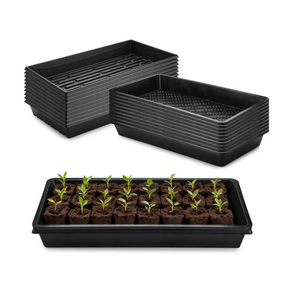 RooTrimmer 10 Pack 1020 Trays and 10 Pack 1020 Mesh Bootom Trays, 20'' x 10'', Heavy Duty Propagation Flats for