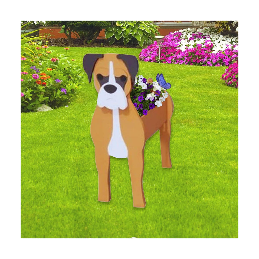 Boxer Dog Planter Pots, Animal Shaped Flower Pot | Large Cute Plant Gift for Women and Pet Lovers, Indoor Outdoor