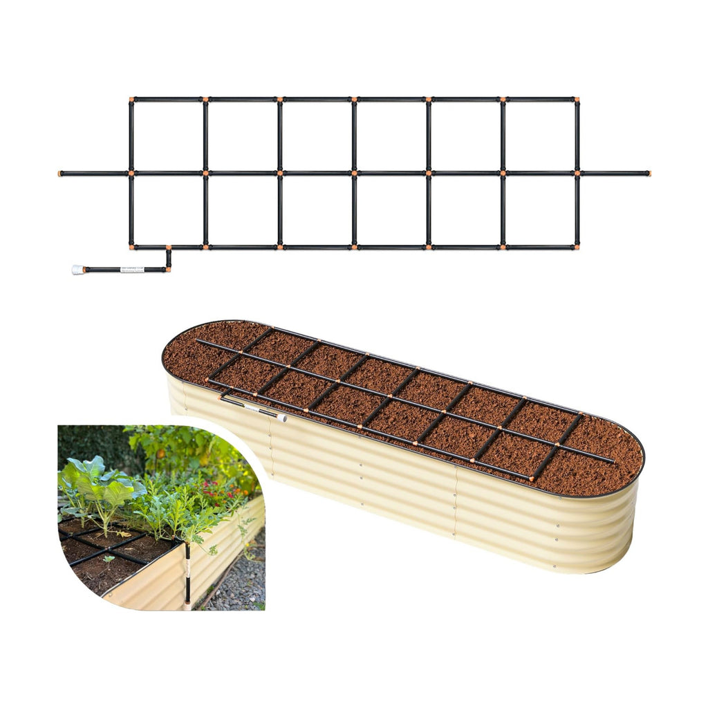 Garden Grid 2x8 | Garden Watering System for Raised Garden Bed | Cornerless | Pre-Assembled 1-Min Setup, Raised Bed