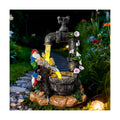 Solar Garden Gnomes Lights Outdoor Statues Yard Decorations Gifts for Mom | 10" Resin Fountain Figurine Lights,IP65