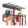 Garage Tool Organizer Wall Mount, 48inch Heavy-Duty Garage Storage System and Garden Tool Organizer with 6 Adjustable