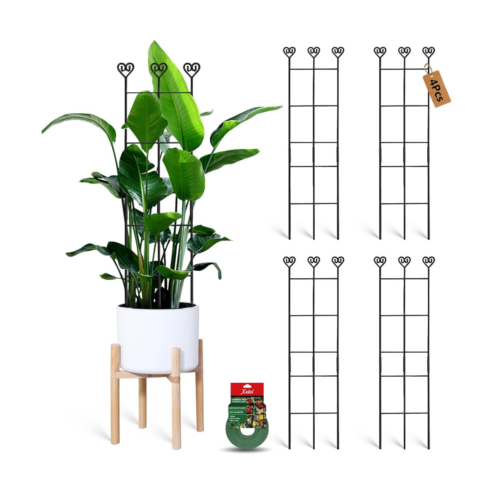 32in Large Indoor Plant Trellis for Climbing Plants, Expandable Metal Garden Trellis for Potted Plants, Tall Plant