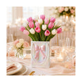 Pink Bow Handbag Flower Vase 7.16 Inch Ceramic Purse Vase Hanging Coquette Decor Valentine Centerpiece for Table Shelf Living Room Women Girl Gifts