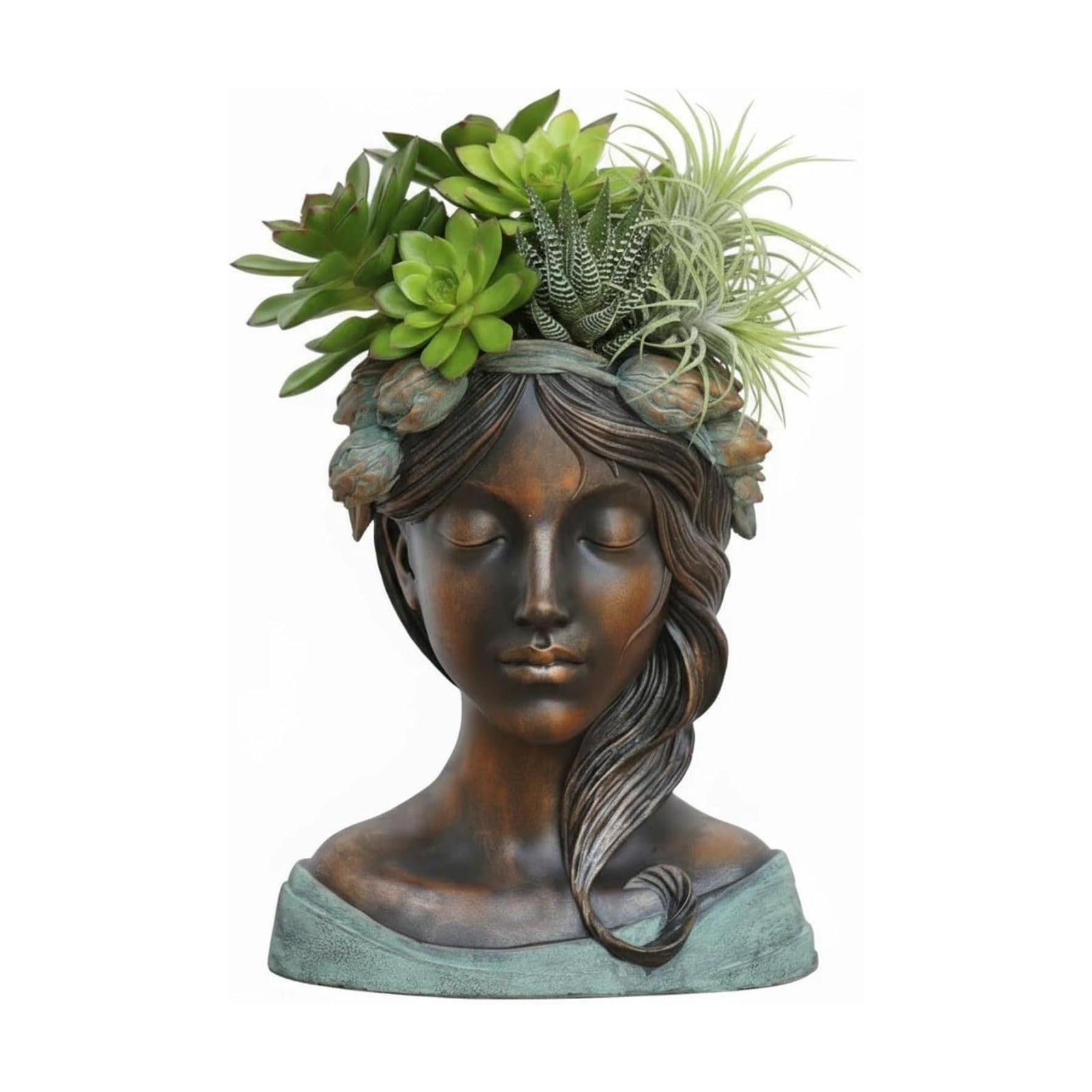 DiliComing Head Planter Face Plant Pots - 10 Inch Flower Pot Succulents Large Outdoor Planters Indoor with Drainage