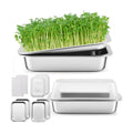 2 Pack Seed Sprouting Kit with Lid, 10.4 Inch Stainless Steel Soilless Culture Germination Tray, Microgreens Growing