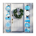 CroBlissful 2 Sets 10 Pcs Christmas Welcome Winter Porch Sign, Blue