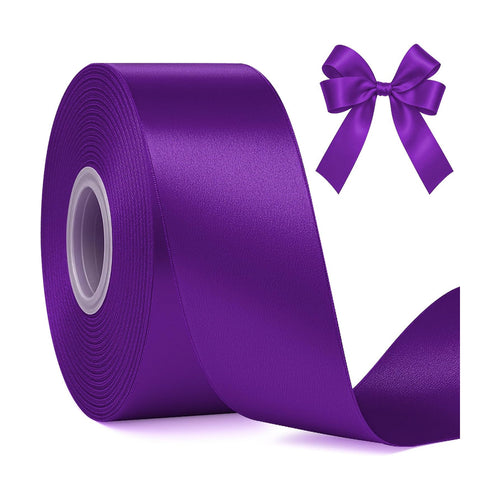 1 1/2 in 30 Yards Dark Purple Ribbon for Gift Wrapping Halloween Mardi Gras