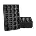 24 Cell Nursery Pots Trays 5 Pack (17"x11"x1.6"), Reusable Plant Pot Tray for Holding 2.8 inch (7CM) Square Nursery Pots, Durable Plastic Carrying Seed Starter Tray with Drain Holes (Black)