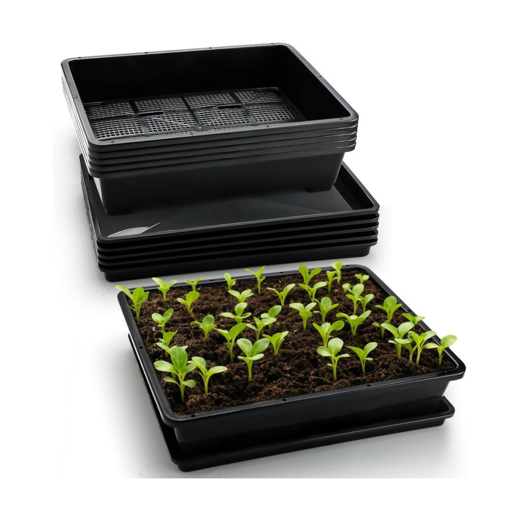 RooTrimmer 5 Pack Soil Blocking Trays(14"x12"x3"), Plastic Flat Plant Tray for Holding or Collecting Drainage Water