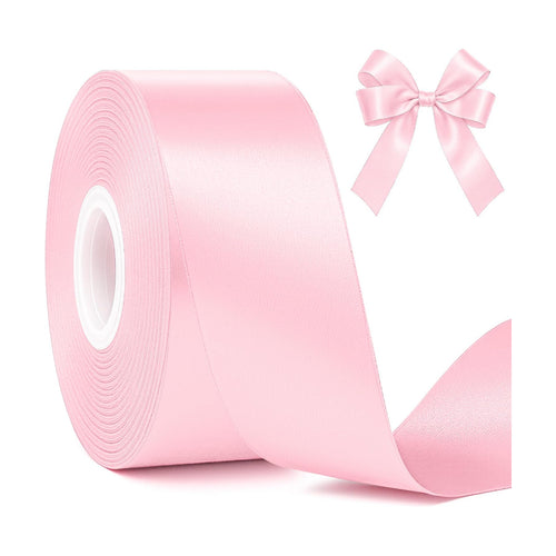 1 1/2 in 30 Yards Pink Satin Ribbon for Gift Wrapping Wedding Decor Crafts
