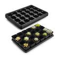 RooTrimmer 5 Pack 24 Cell Nursery Pots Trays with 2.8 inch (7CM) Square Nursery Pots 120pcs (Black), Plastic Seed Starter Tray with Drain Holes for Carrying and Holding Plant Pot(17"x11"x1.6")
