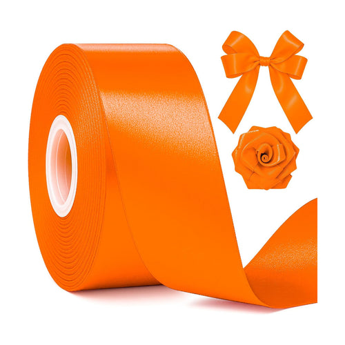 1 1/2 in 30 Yards Orange Ribbon for Gift Wrapping Thanksgiving Halloween