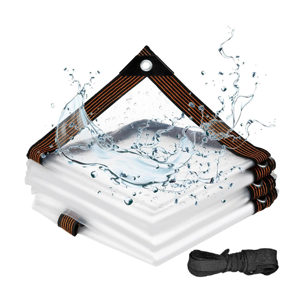 Clear Tarps Waterproof with Grommets 6mil Plant Cover Freeze Protection Frost Plastic Sheeting Rain Tarps Greenhouse