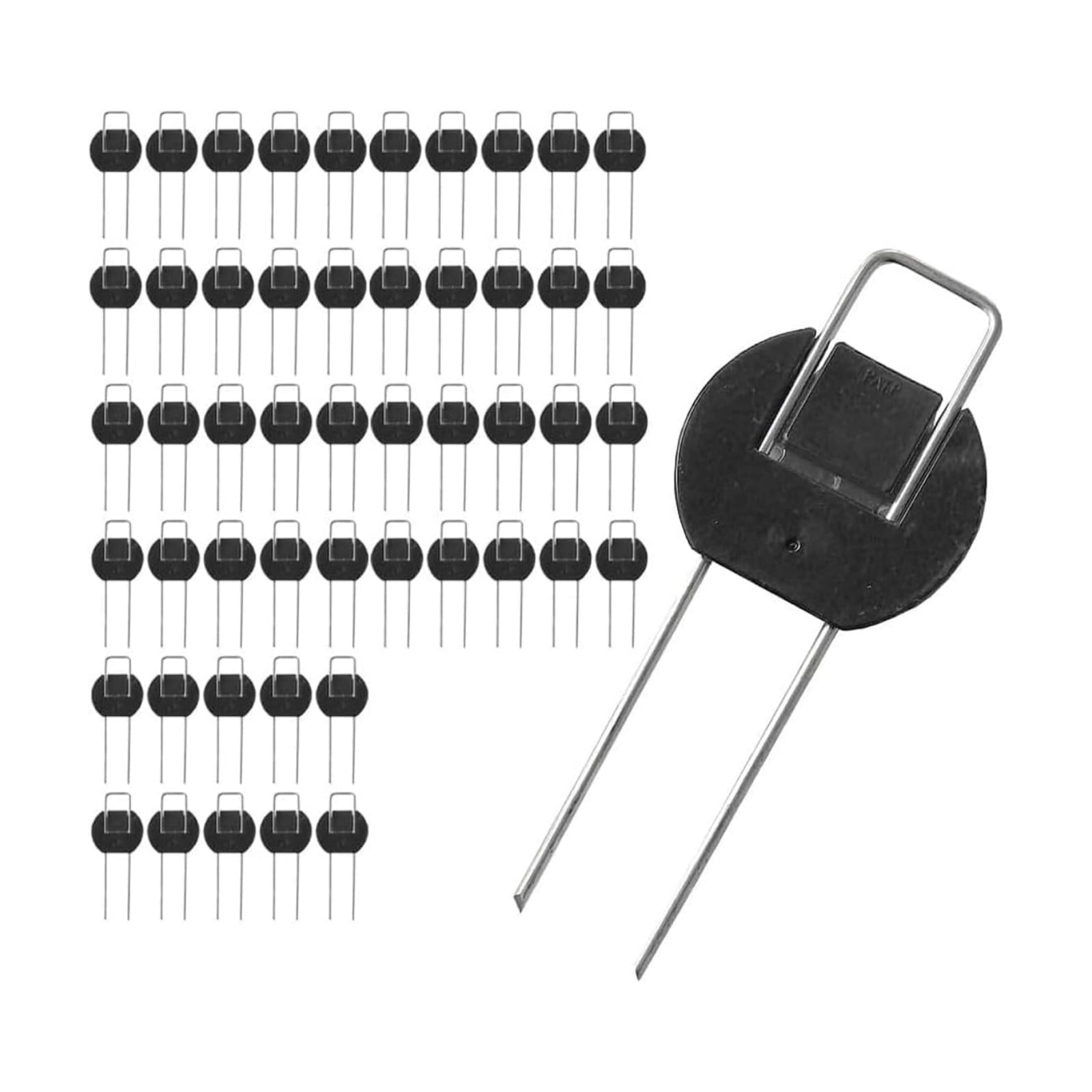 DAIM Flip-Washer Staples, Garden Stakes, 6" Metal Landscape Staples, Yard Stake for Gardening, Ground Spikes &