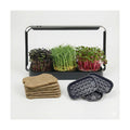 Microgreens Growing Kit Indoor, Micro Greens Indoor Herb Garden Kit with LED Light, 3 Microgreens Growing Trays, 6 Jute