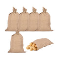 Klmnop 6 Pack Natural Burlap Bags with Drawstring, 16x24 Inch Reusable Jute Potato Sacks with Rope for Potatoes