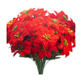 Grunyia 8PCS Artificial Poinsettia Flowers Christmas Decorations Silk Poinsettia Stem Realistic Holiday Home Decor for Table Centerpiece Wedding Party DIY